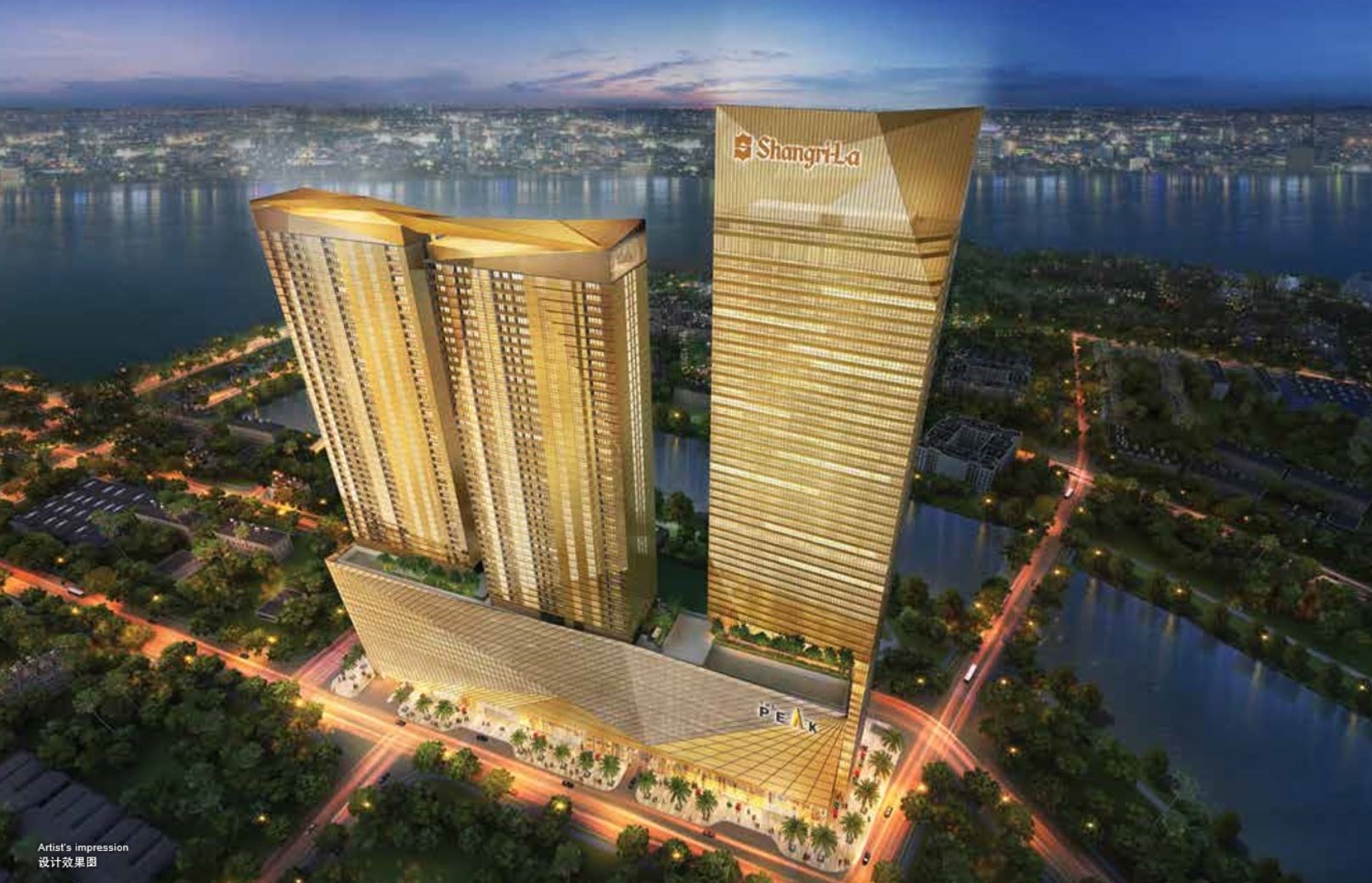 Oxley says ‘The Peak’ now complete and 87% sold, Shangri-La Hotel expected in 2022.