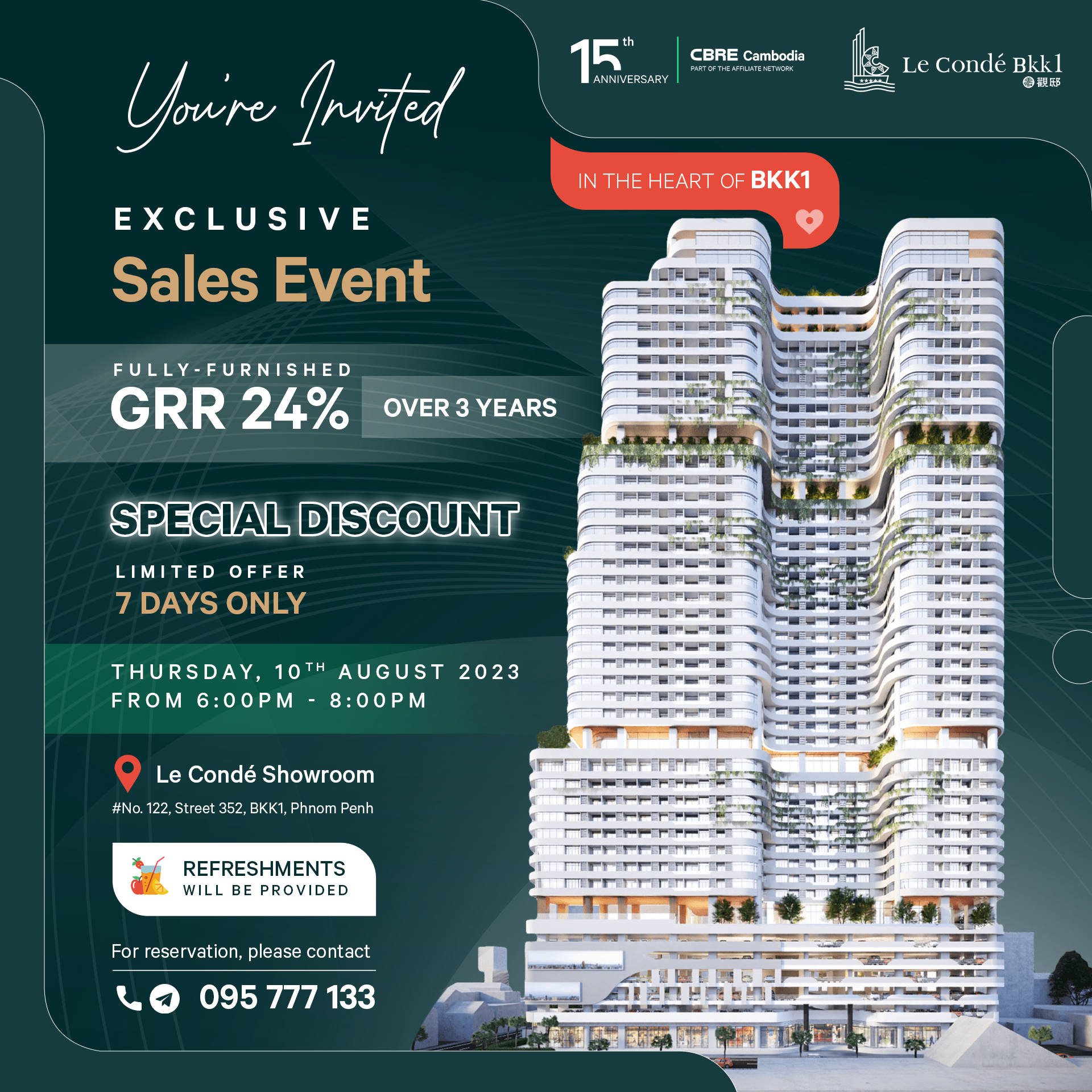 CBRE Cambodia to Highlight Distinctive Real Estate Opportunities at Le Condé BKK1