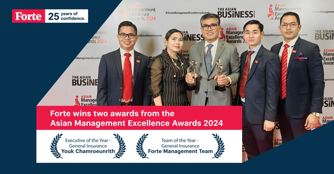 Forte Awarded Cambodia Executive of the Year and Team of the Year at the Asian Management Excellence Awards 2024