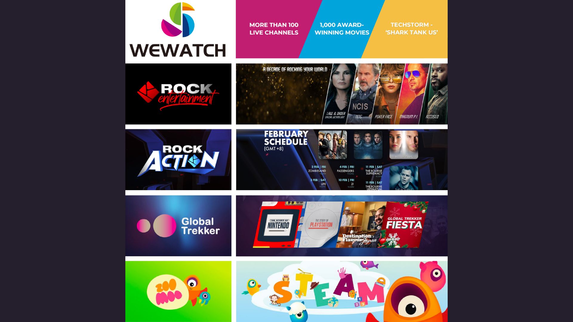 WeWatch Supercharges Entertainment with Rock Entertainment Channels! Experience 5-Star Hotel Viewing at Home, Starting 10 February 2024!