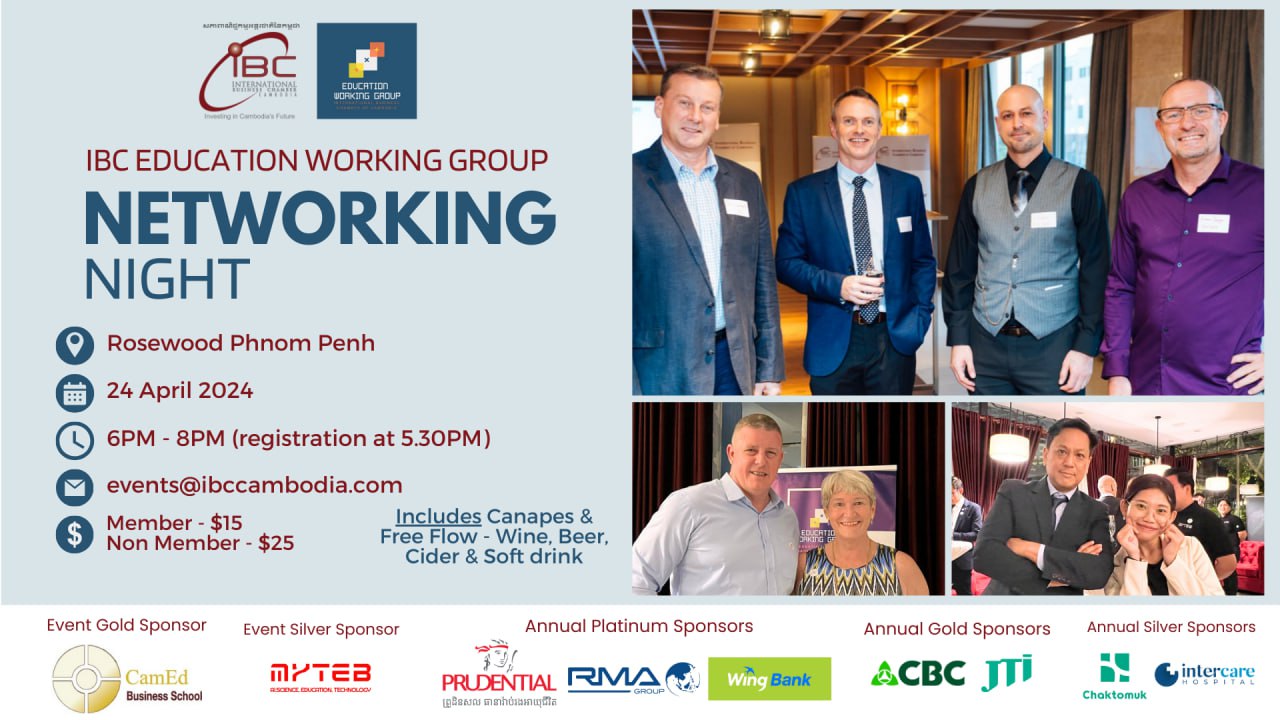 IBC Education Committee to Host Industry Networking Night at Rosewood Phnom Penh on April 24th