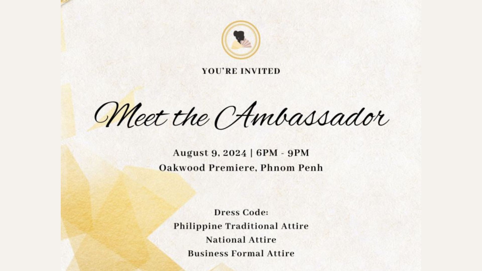 PhilCham to Host Exclusive Event Introducing New Philippine Ambassador to Cambodia on August 9 at Oakwood Premier Phnom Penh