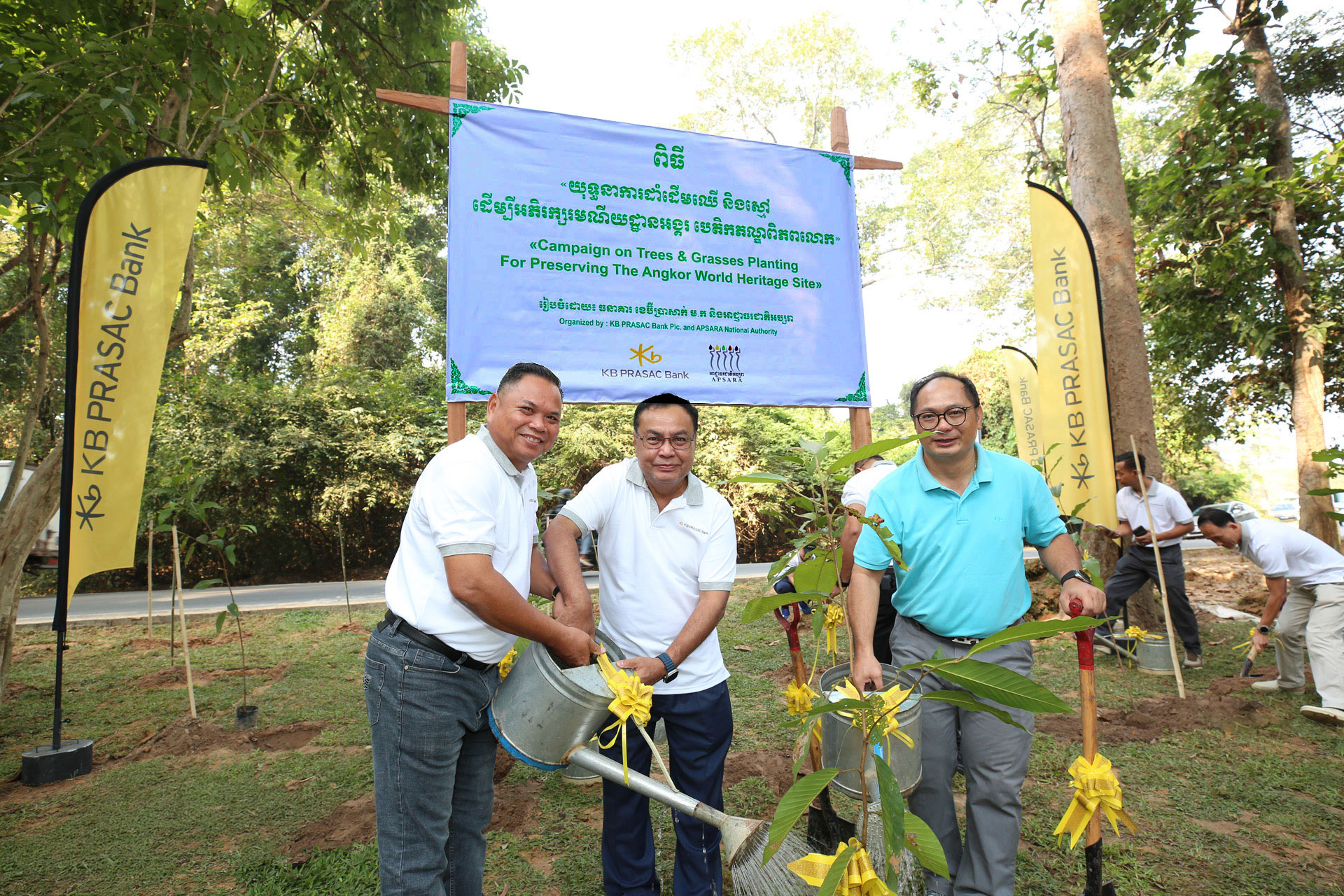 KB PRASAC Bank joins Apsara National Authority in Tree Planting