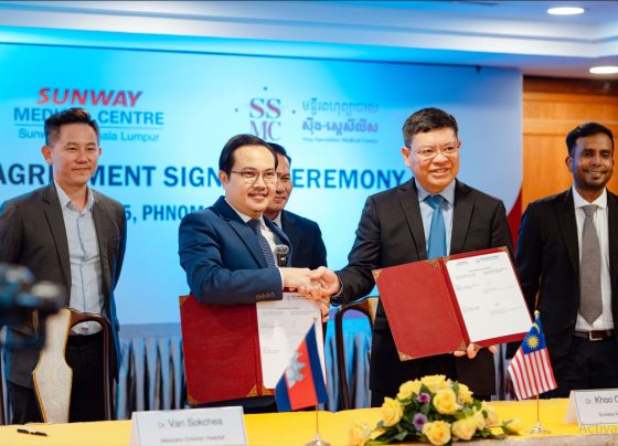 Sunway Medical Centre signs partnership with Maxicare and SSMC in Phnom Penh to enhance healthcare collaboration – February 20, 2025.