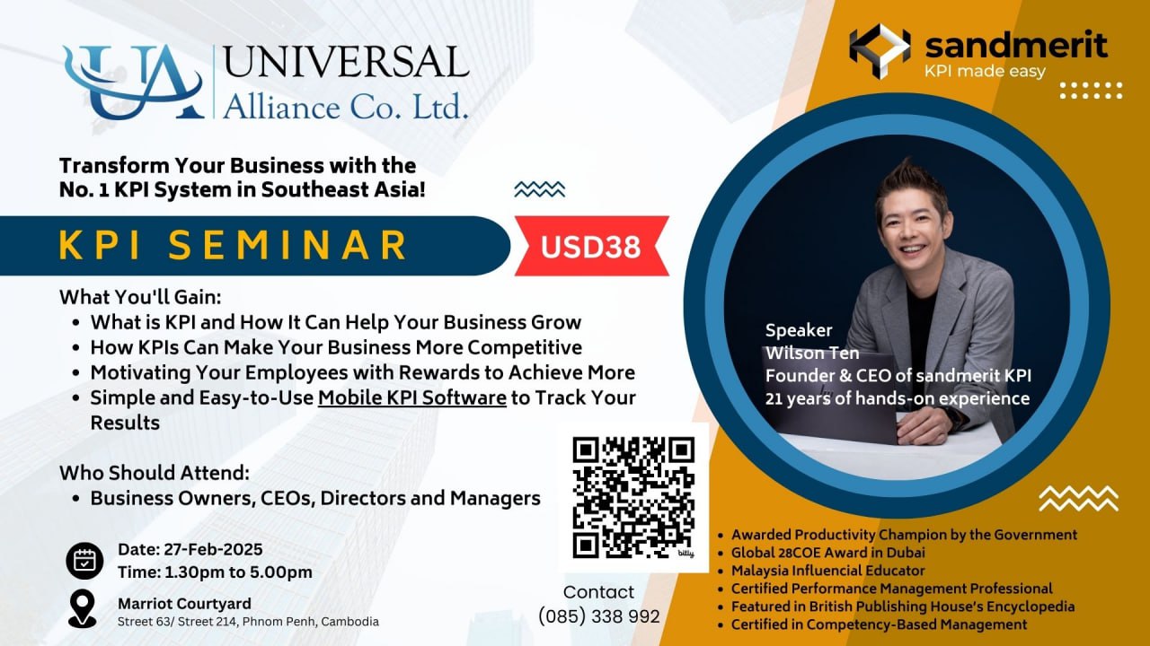 Phnom Penh to Host Sandmerit KPI Seminar at Marriott Courtyard on February 27