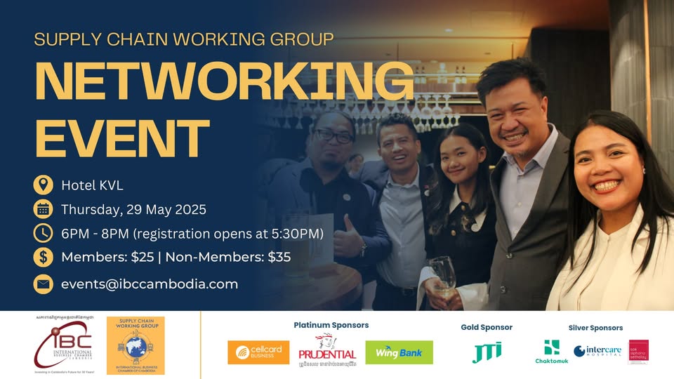 IBC Supply Chain Networking Night Set for May 29 at Hotel KVL, Phnom Penh
