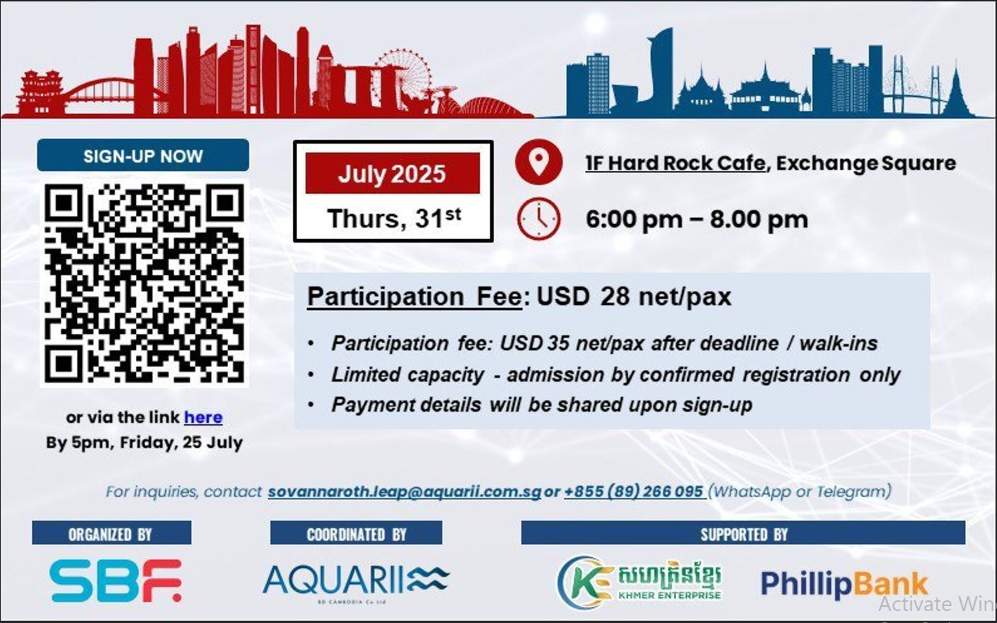 Aquarii BD and SBF to Host Exclusive Business Networking Dinner on July 31 at Hard Rock Café, Exchange Square