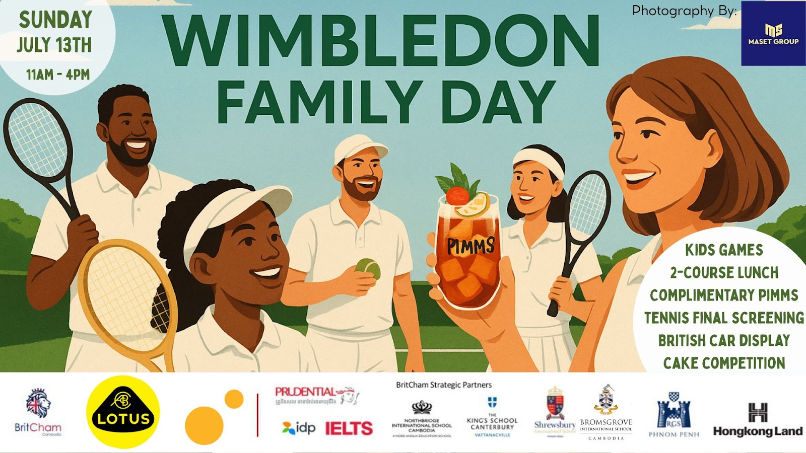 BritCham Cambodia Announces Flagship Wimbledon Family Day July 13th at Sun & Moon Riverside