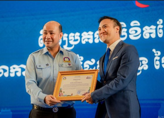 OCIC, Vice President Thierry Tea was honored with a certificate of appreciation from H.E. Hun Many
