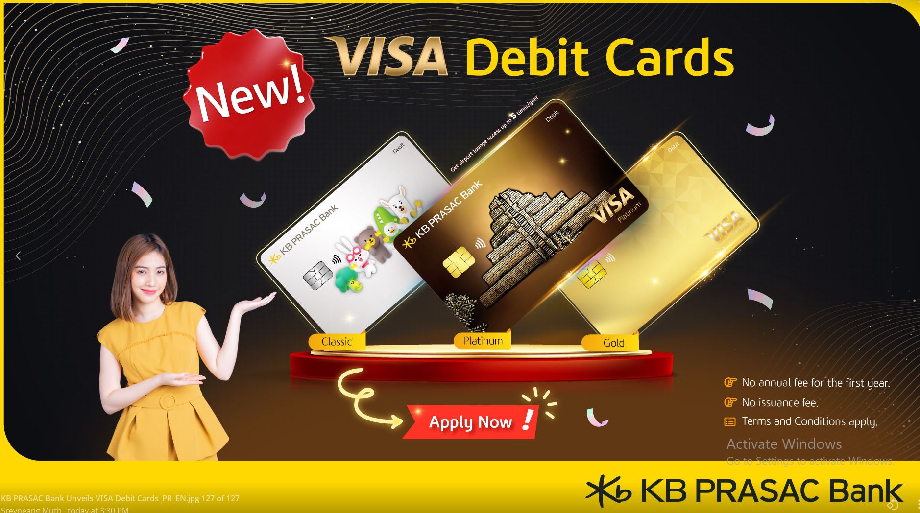 KB PRASAC Bank Unveils VISA Debit Cards