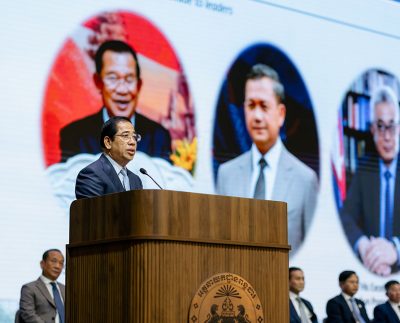 H.E. Kong Vibol speaking at Tax Forum 2025./Image credit: AmCham Cambodia.