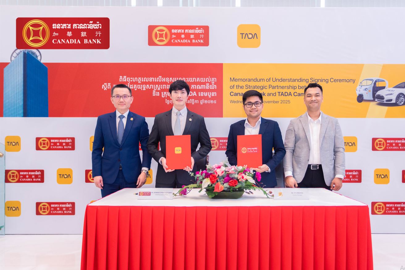 Canadia Bank Partners with TADA Cambodia to Uplift Drivers’ Livelihoods and Promote Cashless Transactions