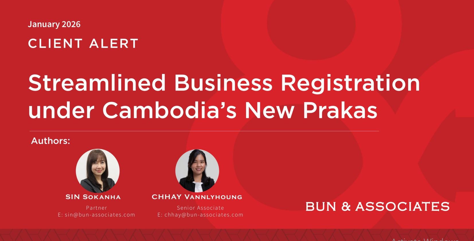 Bun & Associates Explainer: Streamlined Business Registration Under Cambodia’s New Ministry of Commerce 2026 Prakas