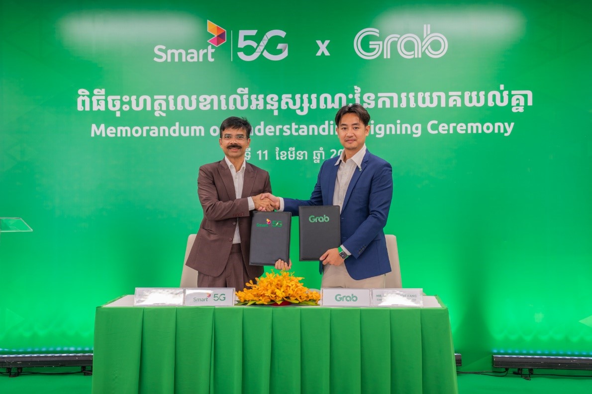 Smart Axiata and Grab Sign MoU to Explore Seamless Connectivity and Mobility for Customers in Cambodia
