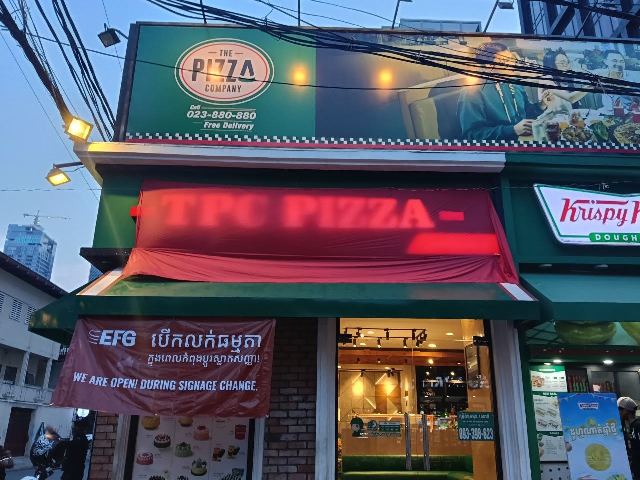 The Pizza Company Rebrands in Cambodia After Consumer Boycott Pressure on Thai-Related Brands as “TPC Pizza” Banner Spotted