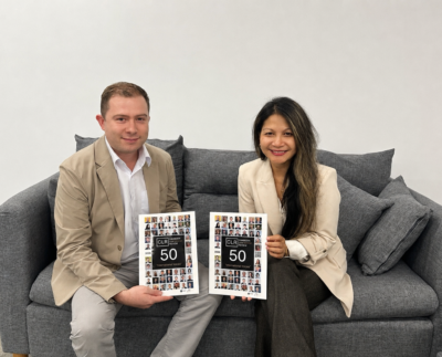 Harrison White, CEO of CIR Media, and Kim Tol Tan, Founder of Grow4Growth Consultant, on May 11, 2026 at Connection Phnom Penh.