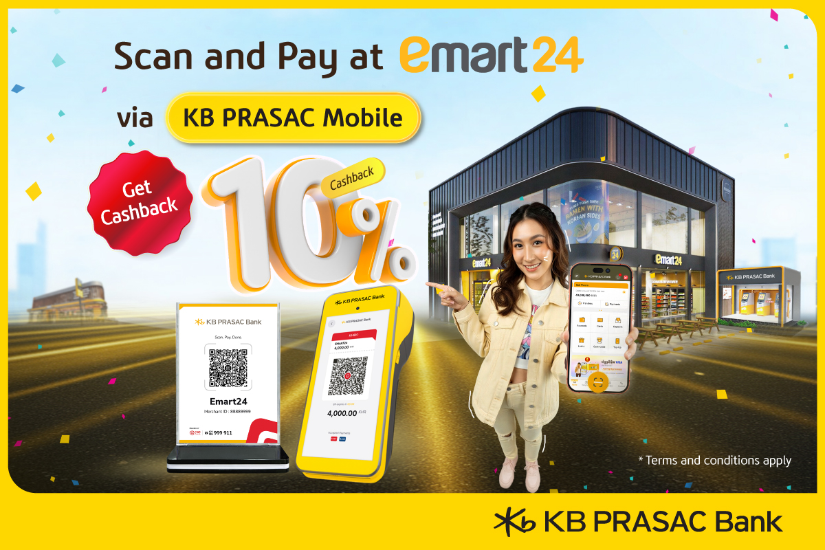 KB PRSAC Mobile Users Scan and Pay at emart24 Will Get​ Cashback 10%
