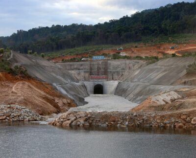 The Upper Tatay pumped-storage hydropower station under construction in Koh Kong province, south-western Cambodia (Image: Ly Lay / Xinhua / Alamy)