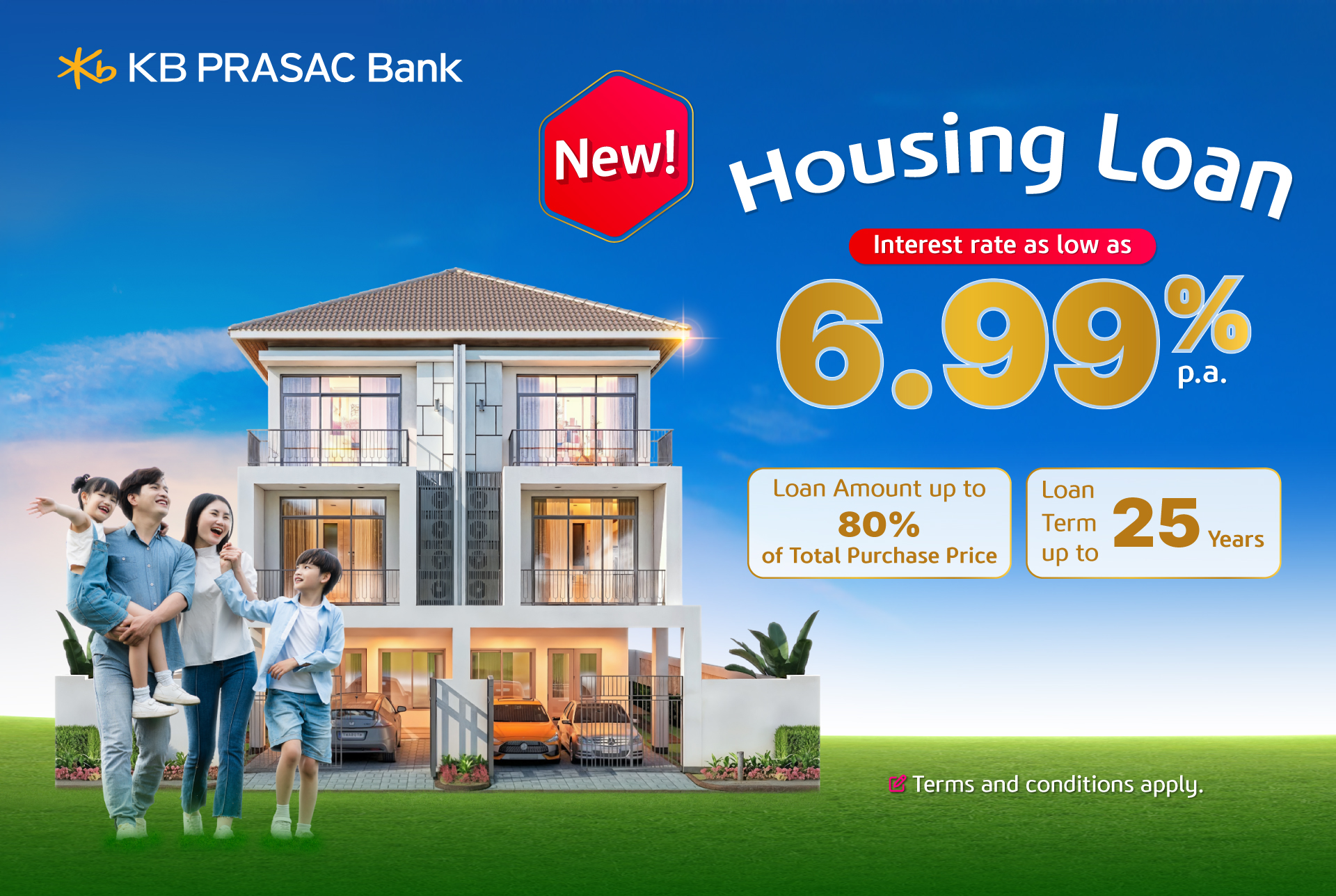 KB PRASAC Bank Offers Housing Loan with Interest Rate as Low as 6.99% p.a. to Help Cambodians Own Their Dream Homes