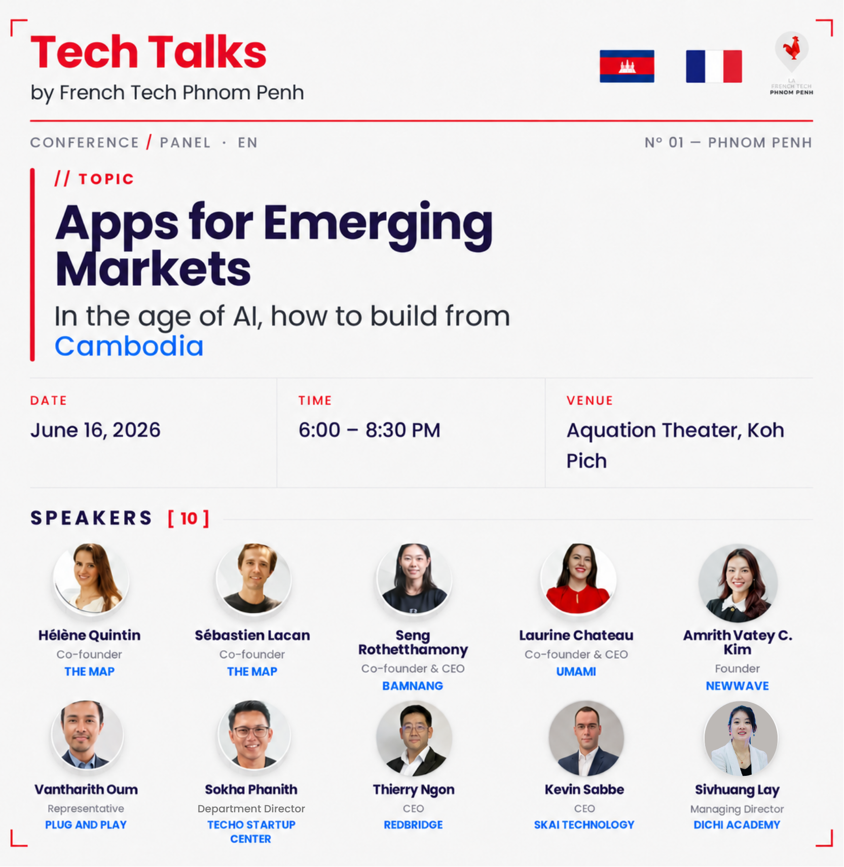 Apps, AI and Emerging Markets: A Tech Talk in Phnom Penh on June 16 at Aquation Theater