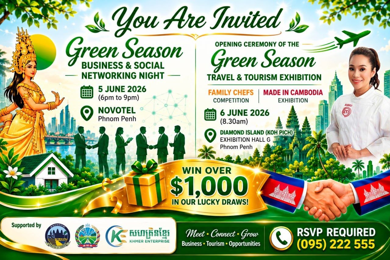 Green Season Tourism Exhibition & Business Networking Events Set For June 5-6 In Phnom Penh