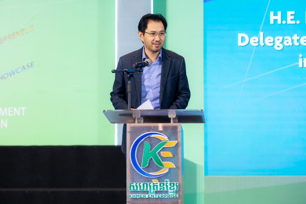 H.E. Dr. Chhieng Vanmunin, Delegate of the Royal Government, in charge as CEO of Khmer Enterprise.