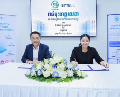 ByteDC Chief Executive Officer Bob Lim and Pethyoeung Co-founder and Chief Executive Officer Limsan Pong