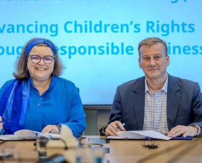 UNICEF Representative Maha Damaj and IBC Chairperson Paul Clements.