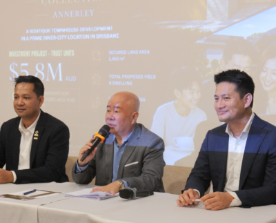 Rasmey Sokmongkol and Simon Chap during a launch event in Phnom Penh on August 11, 2026.