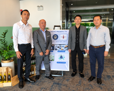 Flinders Investment Group (F.I.G.) members at the Visit, Study, Work & Invest in South Australia forum, September 26, 2026. L to R: CHEA Sunsopor, Rasmey SOKMONGKOL (Raz), CHEA Leanghong and LAI Porhour